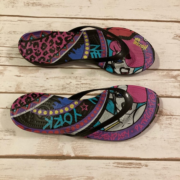 CROCS Shoes | Crocs New York Patricia Field Flip Flops Size 8 | Poshmark